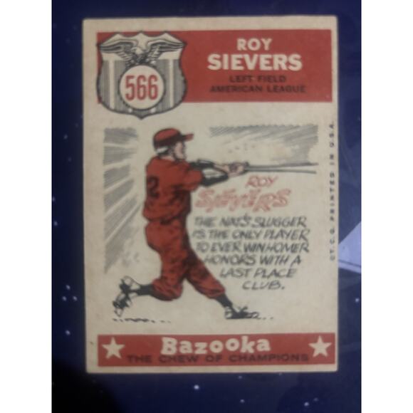 1959 Topps #566 Roy Sievers - Picture 3 of 3